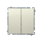 SIMON BASIC WMUL-0613xx-9011 Łącznik schodowy podwójny z podświetleniem LED bez piktogramu (moduł) 10AX, 250V~, zaciski śrubowe; beż