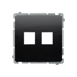 SIMON BASIC WMUK-P10000-Y013 Pokrywa gniazd teleinformatycznych na Keystone płaska podwójna. Montaż na łapki lub wkręty; czarny