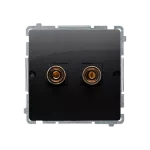 SIMON BASIC WMUG-010002-Y011 Gniazdo głośnikowe pojedyncze -1 kolumna głośnikowa (moduł). Przekrój przew. dla wyjścia 6 mm2. Mocowanie na wkręty do puszki; czarny
