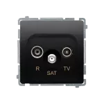 SIMON BASIC WMUA-02018z-Y011 Gniazdo antenowe R-TV-SAT przelotowe (moduł), 1x wejście: 5 MHz–2,4 GHz; czarny
