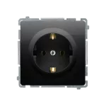 SIMON BASIC WMUW-02110x-Y011 Gniazdo wtyczkowe z uziemieniem Schuko (moduł) 16A, 250V~, zaciski śrubowe; czarny