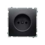 SIMON BASIC WMUW-00101x-Y021 Gniazdo wtyczkowe bez uziemienia (moduł), z przesłonami torów prądowych 16A, 250V~, zaciski śrubowe; czarny