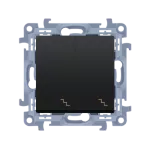 SIMON 10 WC-W6x2Lxx-01-49xx Łącznik schodowy podwójny z podświetleniem LED (moduł) 10AX, 250V~, zaciski śrubowe; czarny mat