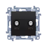 SIMON 10 WC-AK2FXxx-01-49xx Gniazdo antenowe RTV-RTV (moduł), 1x wejście: 5 ÷ 1000 MHz; czarny mat