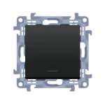 SIMON 10 WC-W6Lxx-01-0-49xx Łącznik uniwersalny-schodowy bez piktogramu z podśw.LED (moduł) 10AX, 250V~, zac.śrubowe; czarny mat. Może być użyty jak schodowy lub jednobiegunowy