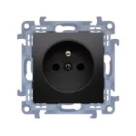SIMON 10 WC-GZ1CZXXX-01-49X Gniazdo wtyczkowe z uziemieniem pojedyncze z przesłonami torów prądowych (moduł) 16A, 250V~, szybkozłącza; czarny mat
