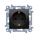 SIMON 10 WC-GSZ1Zxx-01-49xx Gniazdo wtyczkowe Schuko pojedyncze z przesłonami torów prądowych (moduł) 16A, 250V~, zaciski śrubowe; czarny mat