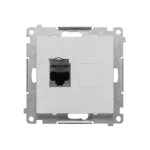 SIMON 55 WMDA-P93xx5-143 Gniazdo komputerowe pojedyncze RJ45 kategoria 6, ekranowane z przesłoną przeciwkurzową (moduł); Aluminium mat
