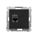 SIMON 55 WMDA-P93xx5-149 Gniazdo komputerowe pojedyncze RJ45 kategoria 6, ekranowane z przesłoną przeciwkurzową (moduł); Czarny mat