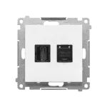 SIMON 55 WMDA-P96xx7-111 Gniazdo HDMI + RJ45 kat.6. (moduł); Biały mat
