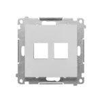 SIMON 55 WMDA-P91xx3-143 Pokrywa gniazd teleinformatycznych na Keystone płaska podwójna (moduł); Aluminium mat