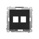 SIMON 55 WMDA-P91xx3-149 Pokrywa gniazd teleinformatycznych na Keystone płaska podwójna (moduł); Czarny mat