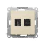 SIMON 55 WMDA-P96xx7-144 Gniazdo HDMI + RJ45 kat.6. (moduł); Szampański mat