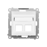 SIMON 55 WMDA-P97xx7-111 Pokrywa gniazd teleinformatycznych na Keystone skośna podwójna z polem opisowym (moduł); Biały mat