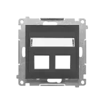 SIMON 55 WMDA-P97xx7-116 Pokrywa gniazd teleinformatycznych na Keystone skośna podwójna z polem opisowym (moduł); Grafitowy mat