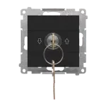 SIMON 55 WMDL-0K013x-149 Łącznik na kluczyk roletowy chwilowy – przycisk (moduł) 3 pozycyjny „I-0-II” 2 styki N/O, 5 A, 250 V~; Czarny mat