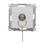 SIMON 55 WMDL-0K013x-143 Łącznik na kluczyk roletowy chwilowy – przycisk (moduł) 3 pozycyjny „I-0-II” 2 styki N/O, 5 A, 250 V~; Aluminium mat