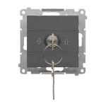 SIMON 55 WMDL-0K013x-116 Łącznik na kluczyk roletowy chwilowy – przycisk (moduł) 3 pozycyjny „I-0-II” 2 styki N/O, 5 A, 250 V~; Grafitowy mat