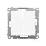 SIMON 55 WMDL-0P1xx3-111 Przycisk podwójny zwierny bez piktogramu (moduł) 10 AX, 250 V~, szybkozłącza; Biały mat