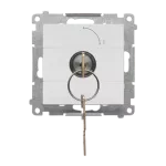 SIMON 55 WMDL-0K014x-114 Łącznik na kluczyk chwilowy – przycisk (moduł) 2 pozycyjny „0-I” styk N/O, 5 A, 250 V~; Jasnoszary mat