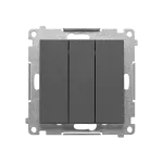 SIMON 55 WMDL-031xx5-116 Przycisk potrójny z podświetleniem LED (moduł) 10 AX, 250 V~, szybkozłącza; Grafitowy mat