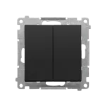 SIMON 55 WMDL-050X23-149 Łącznik jednobiegunowy + przycisk zwierny – 2 klawisze (moduł) 16 AX, 250 V~, zaciski gwintowe; Czarny mat