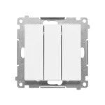 SIMON 55 WMDL-031xx4-0111 Łącznik potrójny z podświetleniem LED (moduł) 10 AX, 250 V~, szybkozłącza; Biały mat