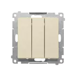 SIMON 55 WMDL-031xx4-0144 Łącznik potrójny z podświetleniem LED (moduł) 10 AX, 250 V~, szybkozłącza; Szampański mat