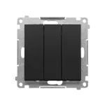 SIMON 55 WMDL-031xx4-0149 Łącznik potrójny z podświetleniem LED (moduł) 10 AX, 250 V~, szybkozłącza; Czarny mat
