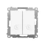 SIMON 55 WMDL-TW6-2L2-111 Łącznik schodowy podwójny z podświetleniem – osobne podświetlenie dla każdego klawisza (moduł) 10 AX, 250 V~, szybkozłącza; Biały mat