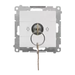 SIMON 55 WMDL-0K012x-114 Łącznik na kluczyk roletowy jednobiegunowy (moduł) 3 pozycyjny „I-0-II” 2 styki N/O, 5 A, 250 V~; Jasnoszary mat