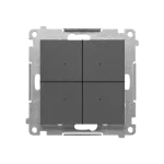 SIMON 55 WMDL-TEW4-116 Łącznik elektroniczny 4-krotny z funkcją przycisku lub łącznika czasowego, do sterownia niezależnie 4 obwodami, 230 V (moduł); Grafitowy mat