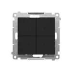 SIMON 55 WMDL-TEW4-149 Łącznik elektroniczny 4-krotny z funkcją przycisku lub łącznika czasowego, do sterownia niezależnie 4 obwodami, 230 V (moduł); Czarny mat