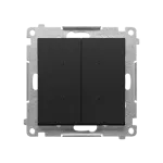 SIMON 55 WMDL-TEW2-149 Łącznik elektroniczny podwójny z funcją przycisku lub łącznika czasowego, 2x10 A, 230 V (moduł); Czarny mat