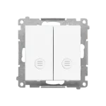 SIMON 55 WMDL-TW6-2L2X-111 Łącznik schodowy podwójny z podświetleniem bez piktogramu – osobne podświetlenie dla każdego klawisza (moduł) 10 AX, 250 V~, szybkozłącza; Biały mat