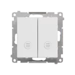 SIMON 55 WMDL-TW6-2L2X-114 Łącznik schodowy podwójny z podświetleniem bez piktogramu – osobne podświetlenie dla każdego klawisza (moduł) 10 AX, 250 V~, szybkozłącza; Jasnoszary mat
