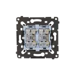 SIMON 55 WMDL-0106L2R-0XX Łącznik roletowy podwójny trójpozycyjny 1-0-2 (mechanizm) 10 A, 250 V~, szybkozłącza, czarna rama montażowa