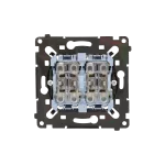 SIMON 55 WMDL-0106L7R-0XX Łącznik krzyżowy podwójny (mechanizm) 10AX, 250V~, szybkozłącza, czarna rama montażowa