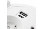 PRZEDŁUŻACZ BIURKOWY WPUSZCZANY CHARGER PLUS, 1 GNIAZDO FRENCH, USB A+C, wymien USB-A, HDMI, RJ45,PRZEWÓD 1,5mb, BIAŁY