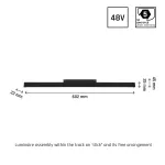 SYSTEM SHIFT - LINE M oprawa na szynoprzewód 602x23x42mm 17W 100st czarny 5 lat gw. CASAMBI