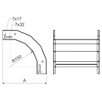 NKO 90X100X125 EO - opadający łuk 90° (1 szt.)