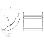 NSO 90X100X250 F - wznoszący się łuk 90° (1 szt.)