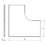 NVO 90X250 EO - pokrywa łuku 90° (1 szt.)