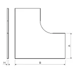 VO 90X600 F - pokrywa łuku 90° (1 szt.)