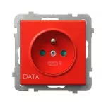 SONATA Gniazdo pojedyncze z uziemieniem DATA z przesłonami torów prądowych - kolor czerwony