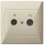 AKCENT Gniazdo RTV przelotowe 10-dB - kolor beżowy