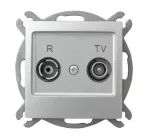 IMPRESJA Gniazdo RTV przelotowe 14-dB - kolor srebro