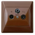 AKCENT Gniazdo RTV-SAT końcowe - kolor brązowy