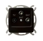 KARO Gniazdo RTV-SAT z dwoma wyjściami SAT - kolor czekoladowy metalik