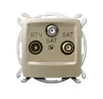 KARO Gniazdo RTV-SAT z dwoma wyjściami SAT - kolor ecru perłowy